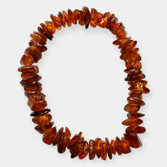 Bracelet Ambre cognac baroque