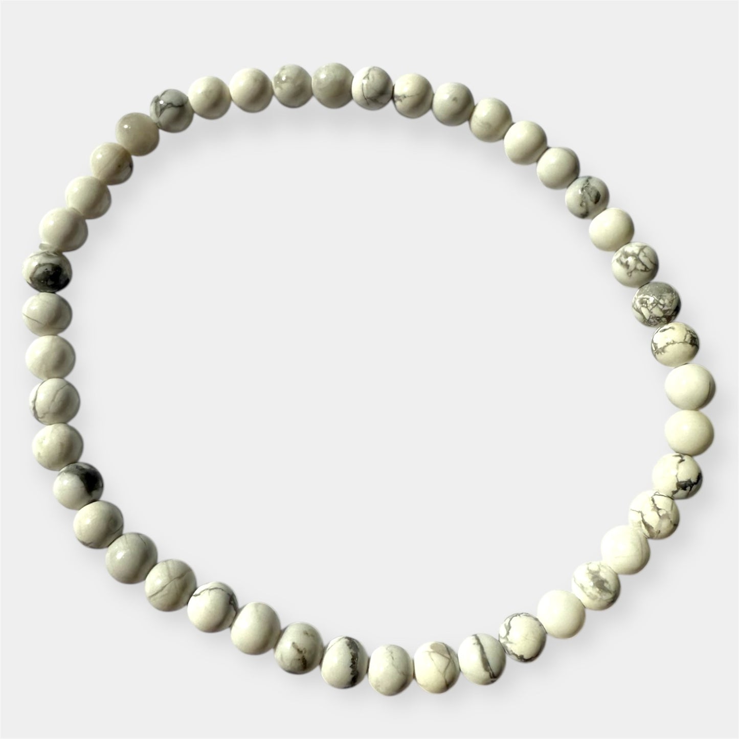 Bracelet boule Howlite blanche