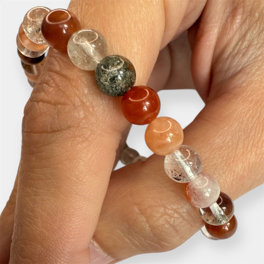 Bracelet boule Quartz Lodolite
