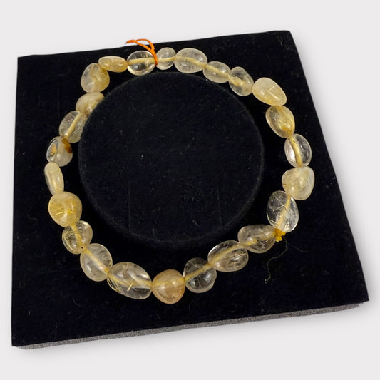 Bracelet cristal de roche rutile