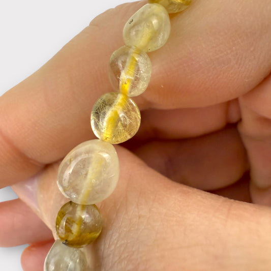 Bracelet cristal de roche rutile