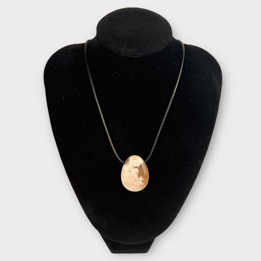 Pendentif pierre percée forme goutte agate fleur de cerisier