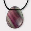 Pendentif pierre percée forme goutte fluorine multicolore