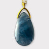 Pendentif goutte sautoir fluorine bleue