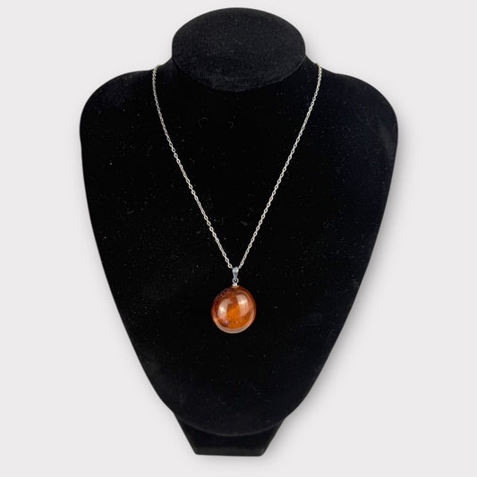 Pendentif pierre roulée oeil de taureau