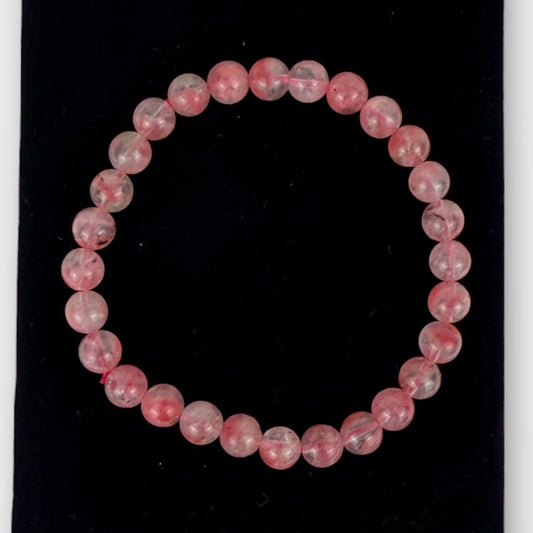 Bracelet rhodonite sur quartz