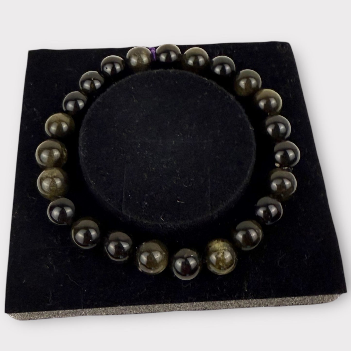 Bracelet obsidienne dorée