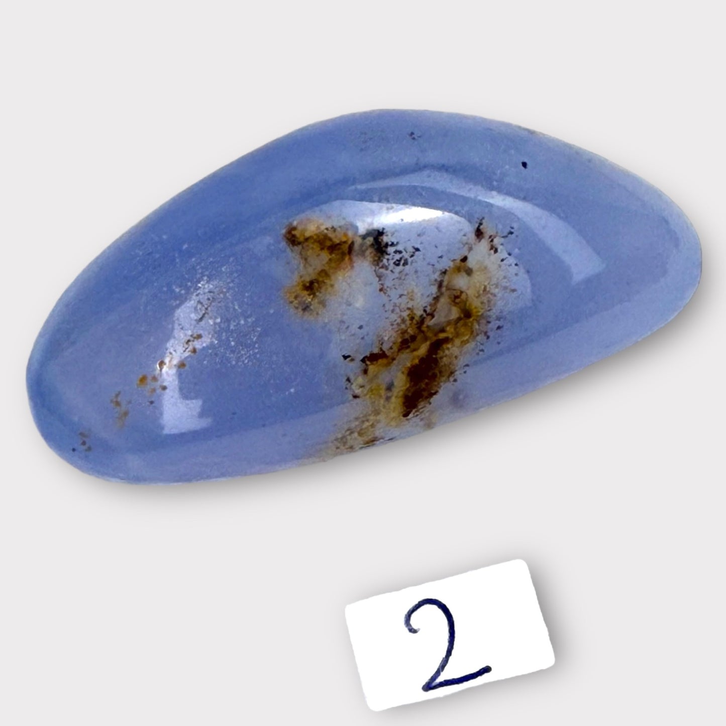 Pierre roulée calcedoine bleue