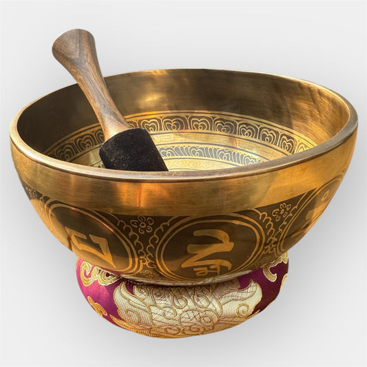 Bol Tibétain Gravé SI Bémol - 1223 g - 195 mm