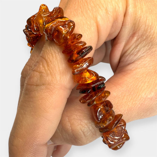 Bracelet Ambre cognac baroque