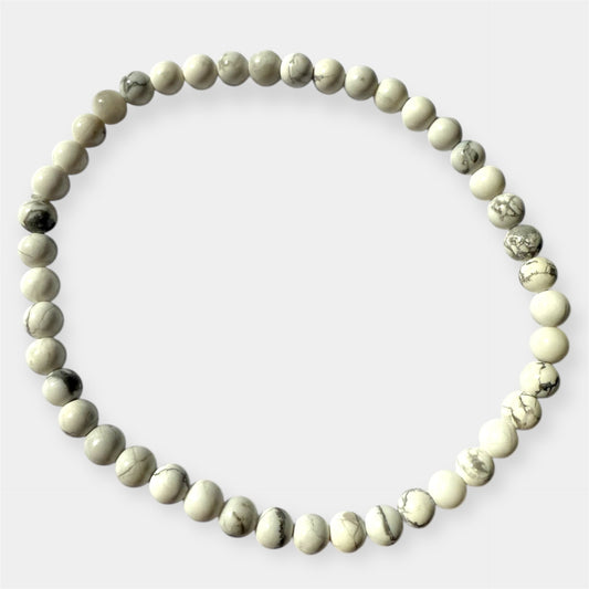 Bracelet boule Howlite blanche