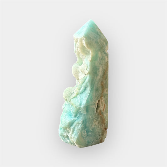 Pointe semi polie aragonite bleue (rare)