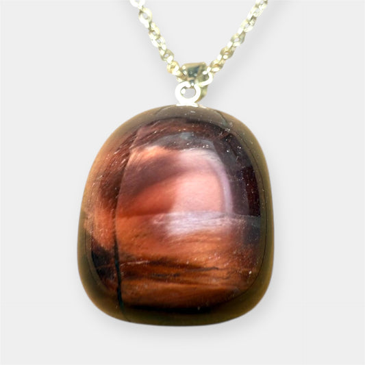 Pendentif pierre roulée oeil de taureau