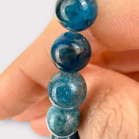 Bracelet apatite bleue AB
