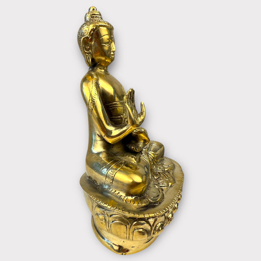 Statue de Bouddha Shakyamuni – Mudra Abhaya & Bol d’Aumône