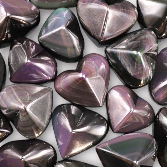 Galet coeur obsidienne oeil céleste
