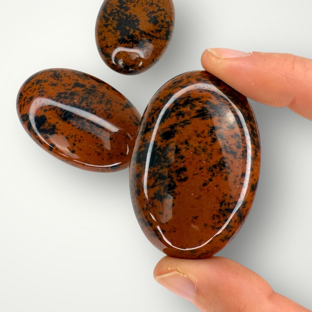 Galet obsidienne acajou